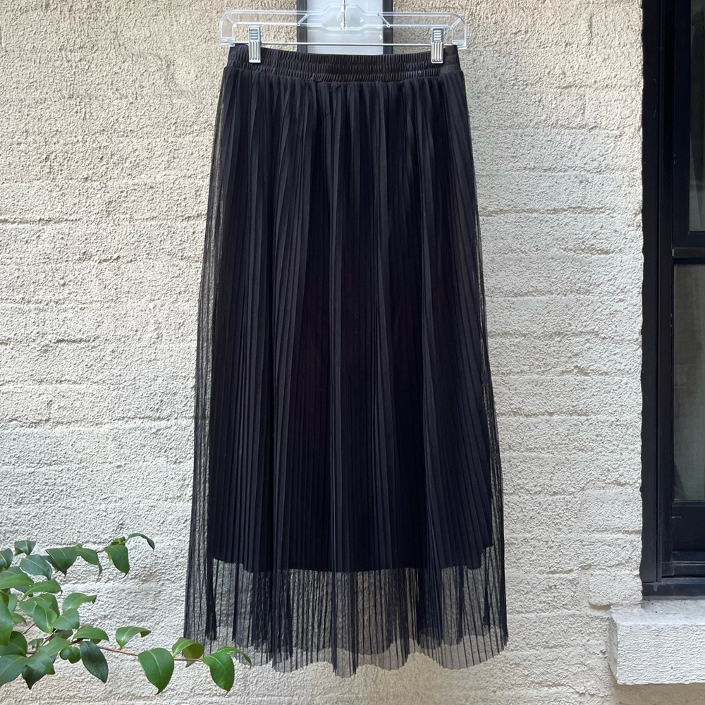 Black Chiffon Midi Skirt Size Small